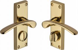 V4144-PB Heritage Brass Door Handle For Privacy Set Sophia Short Design Polished Brass Finish