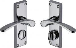 V4144-PC Heritage Brass Door Handle For Privacy Set Sophia Short Design Polished Chrome Finish