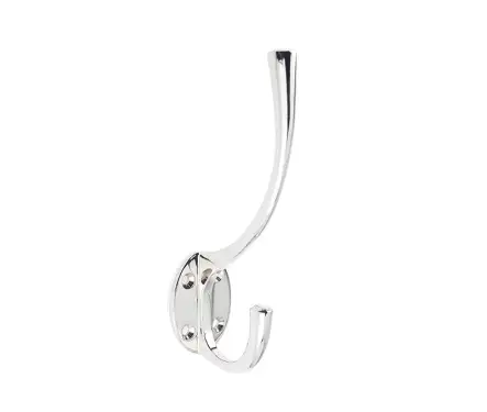 Click Here To Enlarge This Photo Of JV60PN Frelan Hardware Jedo Solid Brass Hat & Coat Hook 142mm Polished Nickel