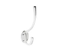JV60PN Frelan Hardware Jedo Solid Brass Hat & Coat Hook 142mm Polished Nickel