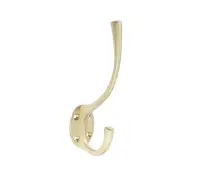 JV60SB Frelan Hardware Jedo Solid Brass Hat & Coat Hook 142mm Satin Brass