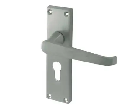 Click Here To Enlarge This Photo Of JV30ESC Frelan Hardware Jedo Victorian Straight Door Handles on Euro Profile Lockplate Satin Chrome