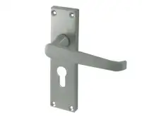 JV30ESC Frelan Hardware Jedo Victorian Straight Door Handles on Euro Profile Lockplate Satin Chrome