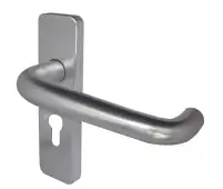 J4675B Frelan Hardware 19mm Round Bar Door Handle on Euro Profile Lockplate Satin Anodised Aluminium