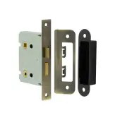 JL460AB Frelan Hardware Jedo Kontrax Bathroom Lock with Square Forend & Radiused Strike Plate 76mm Antique Brass