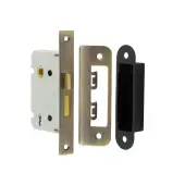 JL480AB Frelan Hardware Jedo Kontrax 2 Lever Sashlock with Square Forend & Radiused Strike Plate 76mm Antique Brass