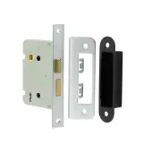 JL480SN Frelan Hardware Jedo Kontrax 2 Lever Sashlock with Square Forend & Radiused Strike Plate 76mm Satin Nickel