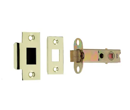 Click Here To Enlarge This Photo Of JL6666S-100 Frelan Hardware Jedo Double Sprung Tubular Latch 96mm Polished Brass / Satin Chrome