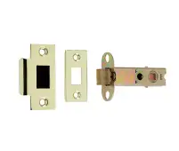 JL6666S-80 Frelan Hardware Jedo Double Sprung Tubular Latch 78mm Polished Brass / Satin Chrome