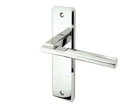 Click Here To Enlarge This Photo Of JV3013PC Frelan Hardware Delta Suite Door Handles on Latchplate Polished Chrome