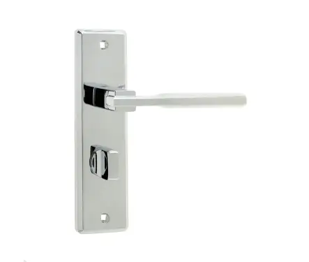 Click Here To Enlarge This Photo Of JV3023PC Frelan Hardware Delta Suite Door Handles on Bathrooom Plate Polished Chrome