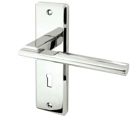 Click Here To Enlarge This Photo Of JV3003PC Frelan Hardware Delta Suite Door Handles on Lockplate Polished Chrome