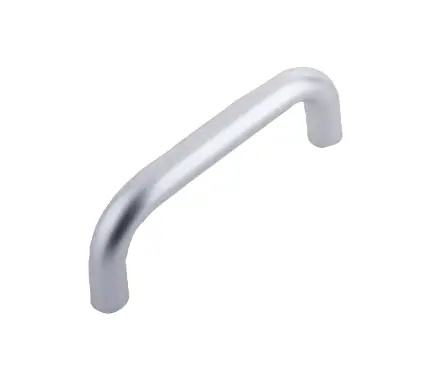 Click Here To Enlarge This Photo Of SAA150 Frelan Hardware Aluminium 150mm x 19mm D Shape Pull Handle (Bolt Through Fixing) Satin Anodised Aluminium