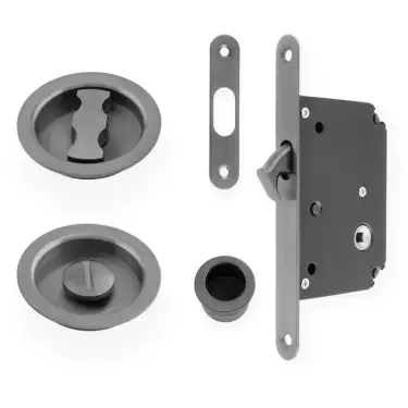 Click Here To Enlarge This Photo Of AW110RDBZPVD - Alexander & Wilks Radius Sliding Door Lock Set (Round Roses)  - Dark Bronze PVD