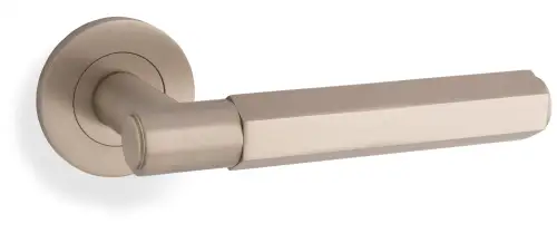 Click Here To Enlarge This Photo Of AW224SN - Alexander & Wilks Spitfire Hex Lever on Round Rose - Satin Nickel