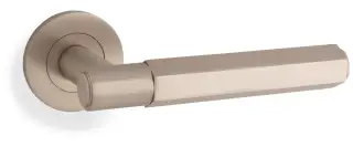AW224SN - Alexander & Wilks Spitfire Hex Lever on Round Rose - Satin Nickel