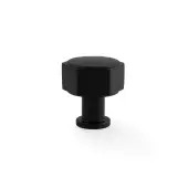 AW828-33-BL - Alexander & Wilks Vesper Hex 33mm Cabinet Knob - Black