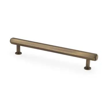 Click Here To Enlarge This Photo Of AW830-160-AB - Alexander & Wilks Vesper Hex T-Bar Cabinet Pull - Antique Brass - 160mm c/c