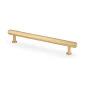 AW830-160-SB - Alexander & Wilks Vesper Hex T-Bar Cabinet Pull - Satin Brass - 160mm c/c