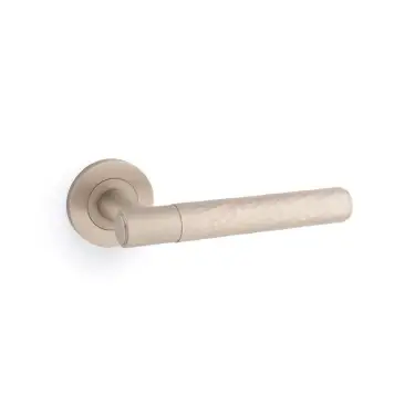 Click Here To Enlarge This Photo Of AW223SN - Alexander & Wilks Spitfire Hammered Lever on Round Rose - Satin Nickel