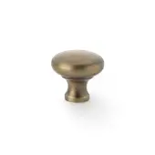 AW836-32-AB - Alexander & Wilks Wade Round Cupboard Knob 32mm - Antique Brass