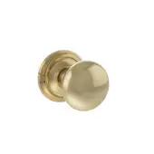 Atlantic - OE58MMKRB Old English 'Harrogate' Solid Brass Mushroom Mortice Knob on Concealed Fix Rose - Raw Brass