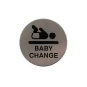 Atlantic - AS75BCASSS 'Baby' Change Disc Sign 75mm (Self Adhesive) - Satin Stainless Steel
