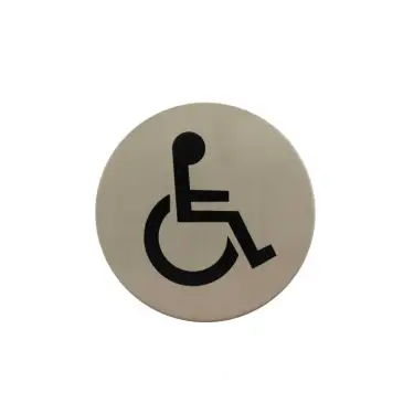 Click Here To Enlarge This Photo Of Atlantic - AS75DASSS 'Disabled' Disc Sign 75mm (Self Adhesive) - Satin Stainless Steel