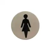 Atlantic - AS75FASSS 'Female' Disc Sign 75mm (Self Adhesive) - Satin Stainless Steel