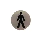 Atlantic - AS75MASSS 'Male' Disc Sign 75mm (Self Adhesive) - Satin Stainless Steel