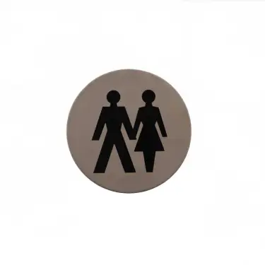 Click Here To Enlarge This Photo Of Atlantic - AS75UASSS 'Unisex' Disc Sign 75mm (Self Adhesive) - Satin Stainless Steel