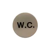 Atlantic - AS75WCASSS 'WC' Disc Sign 75mm (Self Adhesive) - Satin Stainless Steel