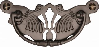 V5021-MB Heritage Brass Cabinet Pull Ornate Plate Design Matt Bronze Finish