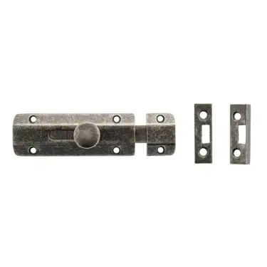 Click Here To Enlarge This Photo Of Atlantic - ASB4DS Solid Brass Surface Door Bolt 4" - Distressed Silver