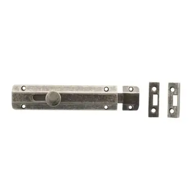 Click Here To Enlarge This Photo Of Atlantic - ASB6DS Solid Brass Surface Door Bolt 6" - Distressed Silver