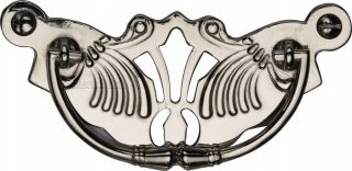 V5021-PNF Heritage Brass Cabinet Pull Ornate Plate Design Polished Nickel Finish