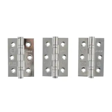 Click Here To Enlarge This Photo Of Atlantic - A2H322PC(3) Grade 7 CE Fire Rated Ball Bearing Hinges 3" x 2" x 2mm - Polished Chrome (Pack of 3)