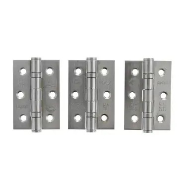 Click Here To Enlarge This Photo Of Atlantic - A2H322SSS(3) Grade 7 CE Fire Rated Ball Bearing Hinges 3" x 2" x 2mm - Satin Stainless Steel (Pack of 3)
