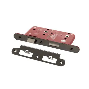 Click Here To Enlarge This Photo Of Atlantic - ALKDINRB60BN DIN Mortice (Radius) Bathroom lock (60mm backset (78mm c/c) - Black Nickel