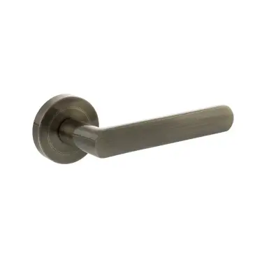 Click Here To Enlarge This Photo Of Atlantic - S42RAB STATUS 'Carolina' Lever on Round Rose – Antique Brass