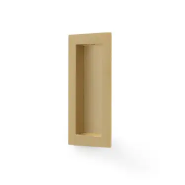 Click Here To Enlarge This Photo Of AW911-100-SBPVD - Alexander & Wilks 100mm x 45mm Rectangular Flush Pull - Satin Brass PVD