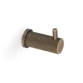 AW776AB - Alexander & Wilks Brunel Reeded Coat Hook - Antique Brass