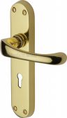 V6050-PB Heritage Brass Door Handle Lever Lock Gloucester Design Polished Brass Finish