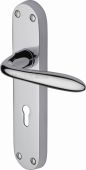 V6052-PC Heritage Brass Door Handle Lever Lock Sutton Design Polished Chrome Finish