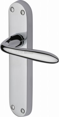 Click Here To Enlarge This Photo Of V6054-PC Heritage Brass Door Handle Lever Latch Sutton Design Polished Chrome Finish