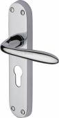 V6057-PC Heritage Brass Door Handle For Euro Profile Plate Sutton Design Polished Chrome Finish