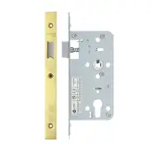 VDL0055-L-PVDG - Zoo Hardware Vier DIN Latch 55mm Backset with 2pc Square Forend - PVD Gold Finish