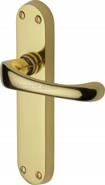 Click Here To Enlarge This Photo Of V6060-PB Heritage Brass Door Handle Lever Latch Gloucester Design Polished Brass Finish