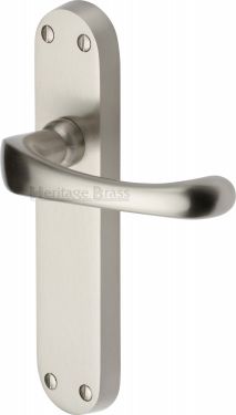 Click Here To Enlarge This Photo Of V6060-SN Heritage Brass Door Handle Lever Latch Gloucester Design Satin Nickel Finish