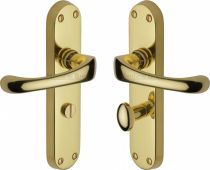 V6070-PB Heritage Brass Door Handle For Bathroom Gloucester Design Polished Brass Finish